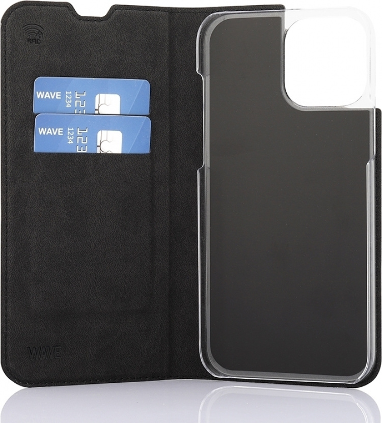 Wave BookCase beskyttelsesveske, iPhone 13 Pro Max, svart