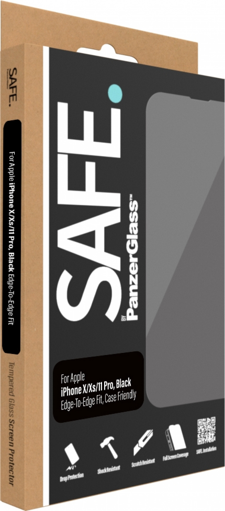 SAFE by PanzerGlass Panserglass til iPhone 11 Pro / Xs, svart ramme