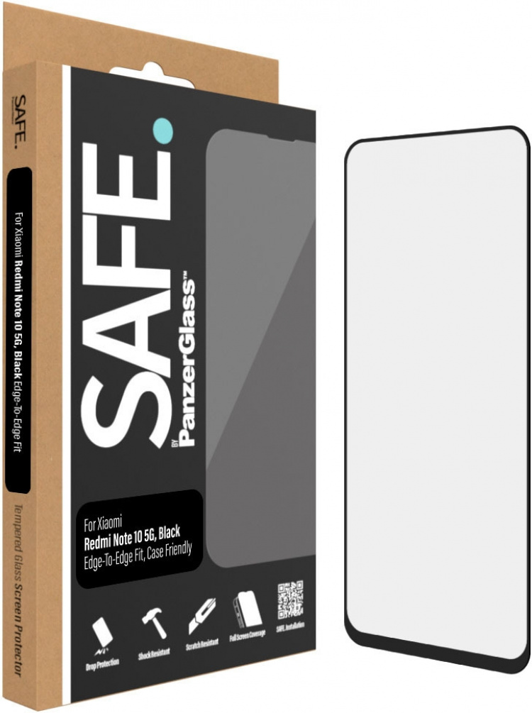SAFE by PanzerGlass panserglass, Xiaomi Redmi Note 10 5G, svart ramme