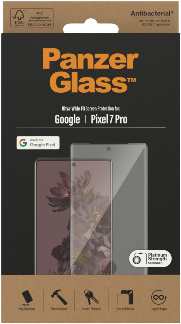 PanzerGlass panserglass, Google Pixel 7 Pro, svart ramme