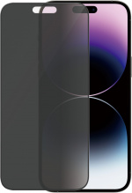 PanzerGlass Ultra Wide Fit Privacy-skjermbeskytter, iPhone 14 Pro Max, svart ramme
