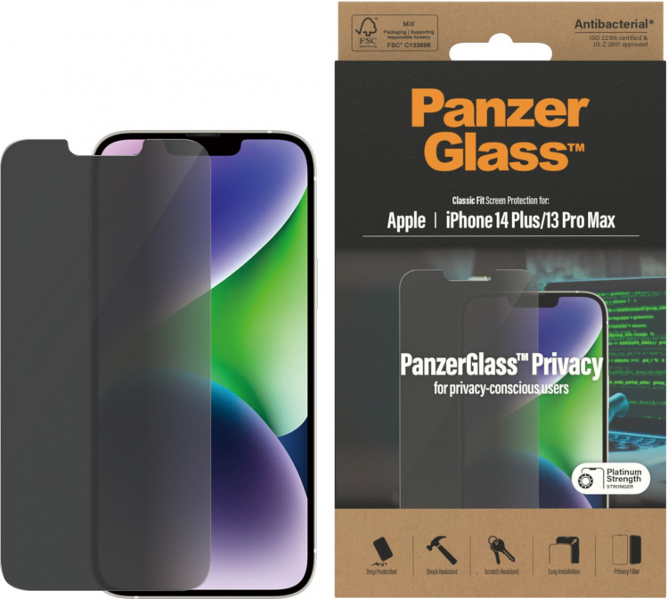 PanzerGlass Panserglass for personvern, iPhone 14 Plus / 13 Pro Max PanzerGlass Panserglass for personvern, iPhone 14 Plus / 13 Pro Max