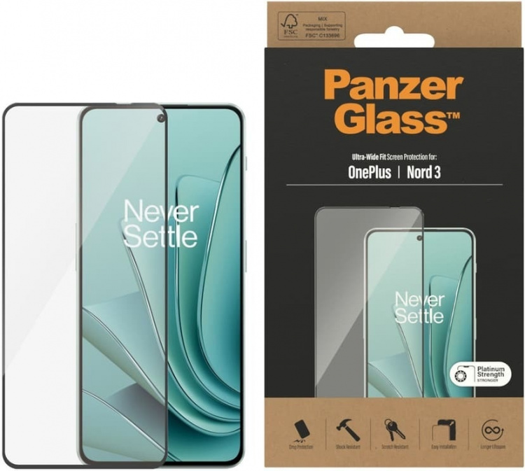 PanzerGlass Skjermbeskytter Ultra-Wide Fit panserglass, OnePlus Nord 3 5G
