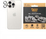 PanzerGlass Hoops kameralinsedeksel, iPhone 15 Pro / 15 Pro Max, hvit titan