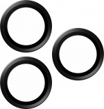 PanzerGlass Hoops kameralinsedeksel, iPhone 15 Pro / 15 Pro Max, svart titan