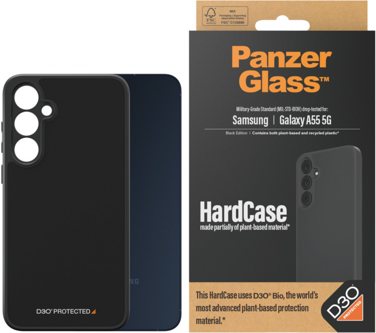 PanzerGlass HardCase med D3O, Samsung Galaxy A55 5G, svart PanzerGlass HardCase med D3O, Samsung Galaxy A55 5G, svart