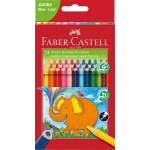 Faber-Castell Jumbo Triangulære fargeblyanter, lommebok med 24 stk (116524)