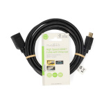 Nedis High Speed ​​HDMI ™ kabel med Ethernet | HDMI ™ -kontakt | HDMI™ Output | 4K@60Hz | ARC | 10.2 Gbps | 3.00 m | Rund | PVC | Sort | Label