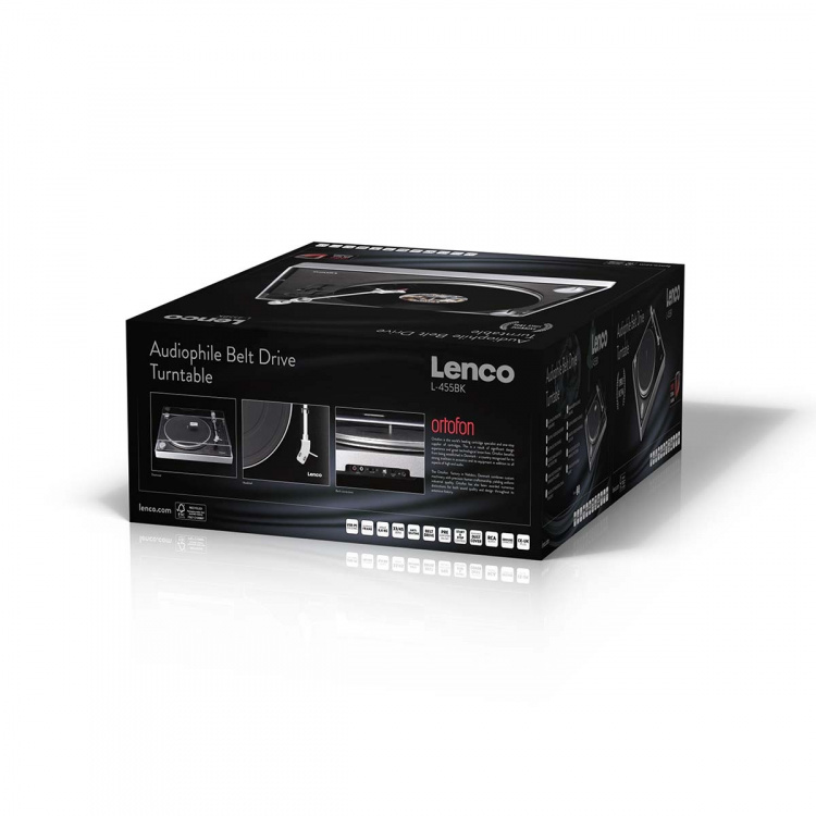 Lenco Platespiller med synlig remdrift, ramme i børstet aluminium og Ortofon 2M RED kassett Svart Lenco Platespiller med synlig remdrift, ramme i børstet aluminium og Ortofon 2M RED kassett Svart