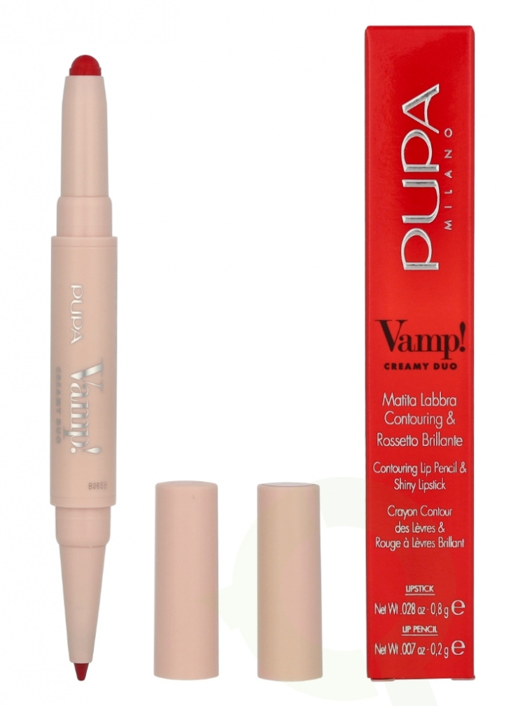 Pupa Milano Pupa Vamp! Creamy Duo Lip Pencil 1 g #012 Cherry Red / Lipstick 0,8g / Pencil 0,2g