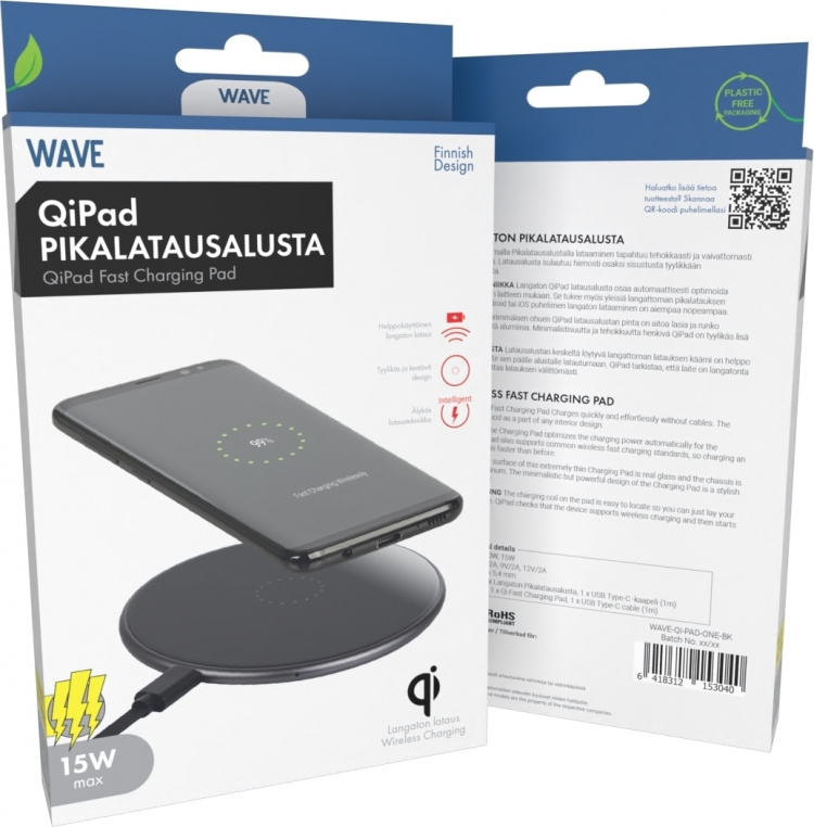 Wave QiPad trådløs ladeplate