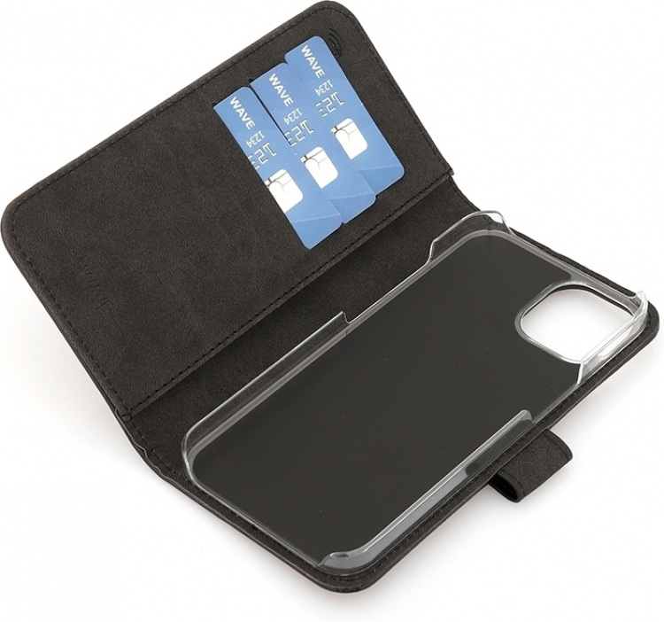Wave Flap BookCase, iPhone 13, svart