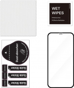 FoneKit Heldekkende panserglass, iPhone 12 / 12 Pro, svart