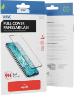 Wave Full Cover panserglass, iPhone 14, svart ramme