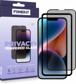 FoneKit Privacy+ Full Cover, iPhone 13 / 13 Pro / 14, svart FoneKit Privacy+ Full Cover, iPhone 13 / 13 Pro / 14, svart