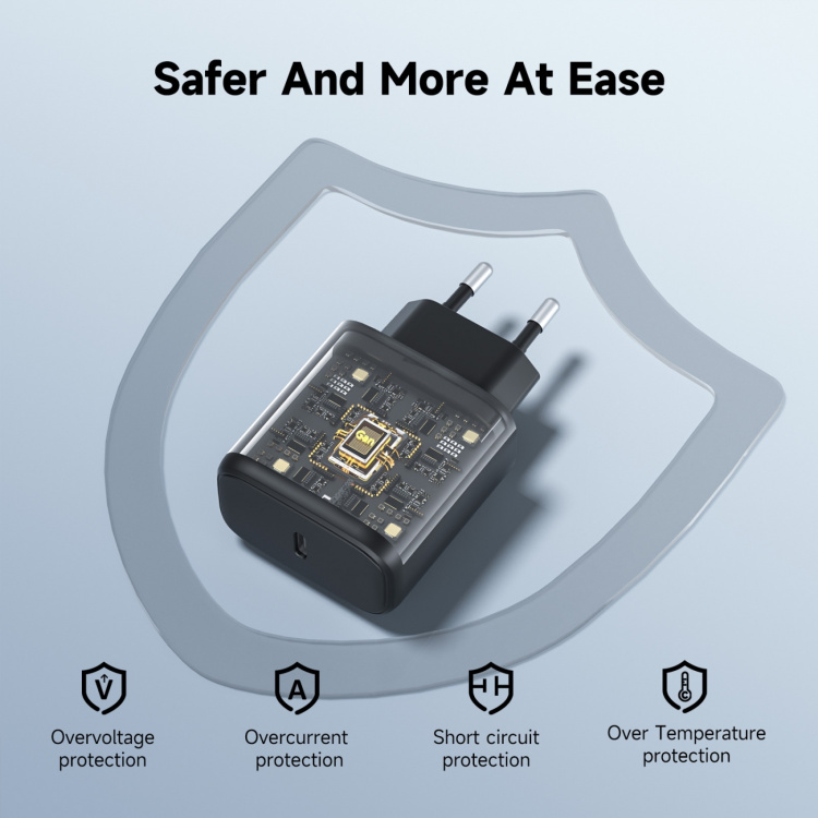 FoneKit GaN PD 65W AC-lader, USB-C, svart