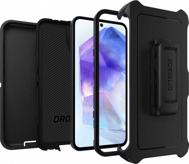 Otterbox Defender beskyttelsesveske, Samsung Galaxy A55, svart