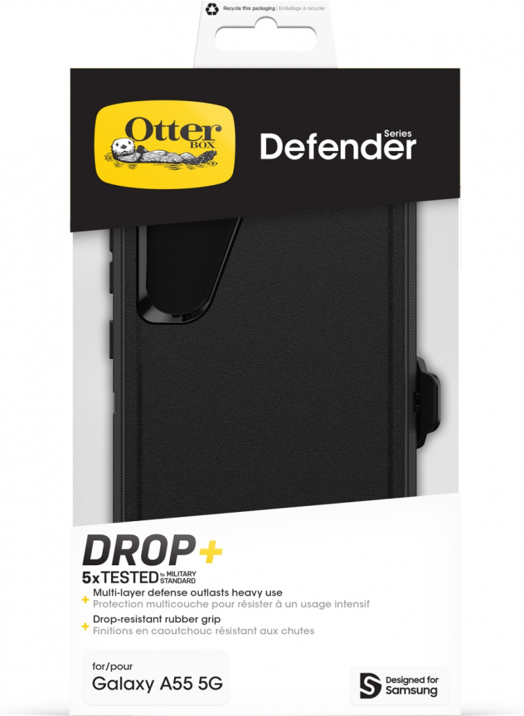 Otterbox Defender beskyttelsesveske, Samsung Galaxy A55, svart
