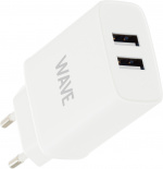 Wave nettlader 2 x USB, 17W, hvit
