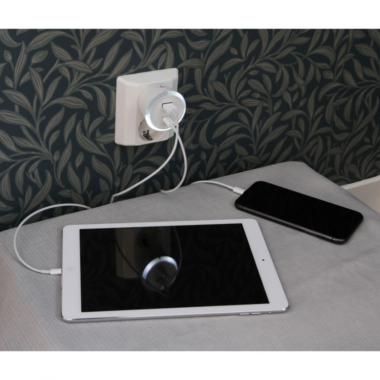 CAPiDi Sikkerhetstimer USB A+C 1-4 3,4A Hvit CAPiDi Sikkerhetstimer USB A+C 1-4 3,4A Hvit