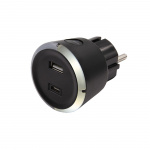 CAPiDi Sikkerhetstimer USB A+C 1-4 3,4A Svart CAPiDi Sikkerhetstimer USB A+C 1-4 3,4A Svart