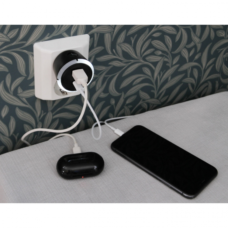 CAPiDi Sikkerhetstimer USB A+C 1-4 3,4A Svart CAPiDi Sikkerhetstimer USB A+C 1-4 3,4A Svart