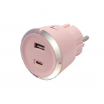 CAPiDi Sikkerhetstimer USB A+C 1-4 3,4A Rosa CAPiDi Sikkerhetstimer USB A+C 1-4 3,4A Rosa