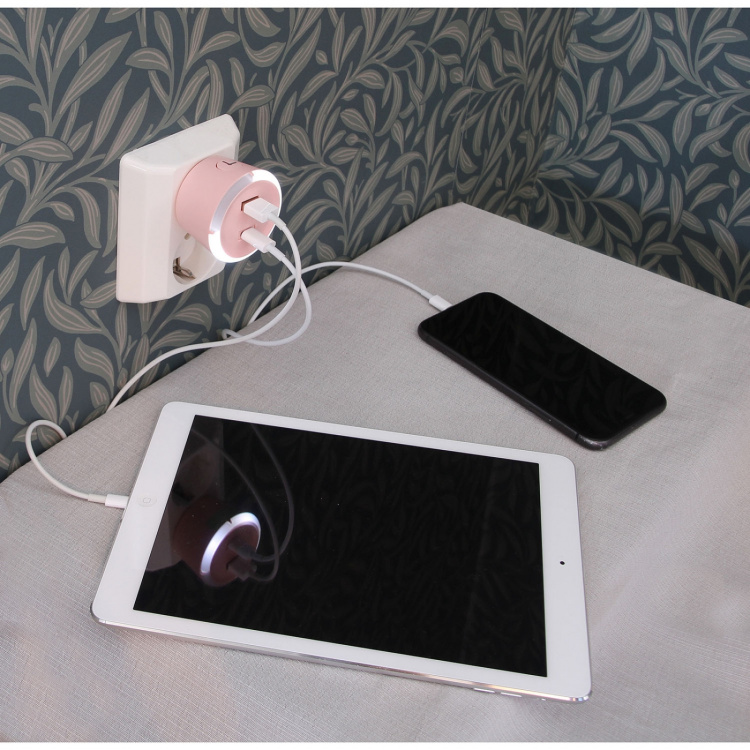 CAPiDi Sikkerhetstimer USB A+C 1-4 3,4A Rosa CAPiDi Sikkerhetstimer USB A+C 1-4 3,4A Rosa