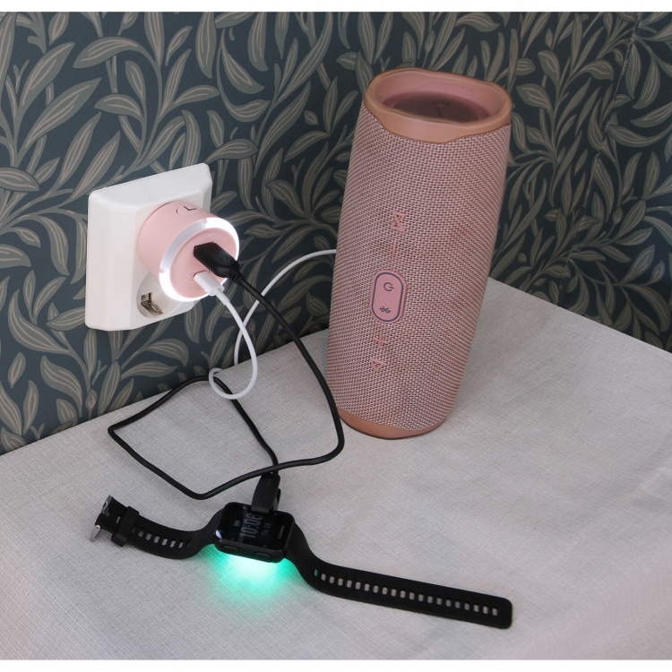 CAPiDi Sikkerhetstimer USB A+C 1-4 3,4A Rosa CAPiDi Sikkerhetstimer USB A+C 1-4 3,4A Rosa