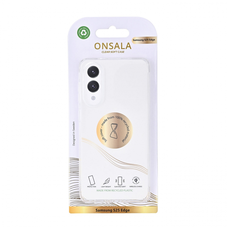 Onsala Mobildeksel Samsung S25 Edge TPU Resirkulert Transparent Onsala Mobildeksel Samsung S25 Edge TPU Resirkulert Transparent