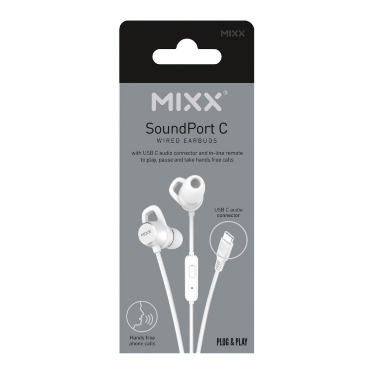 MIXX Hodetelefon Soundport USB-C In-Ear Kablede Hvit