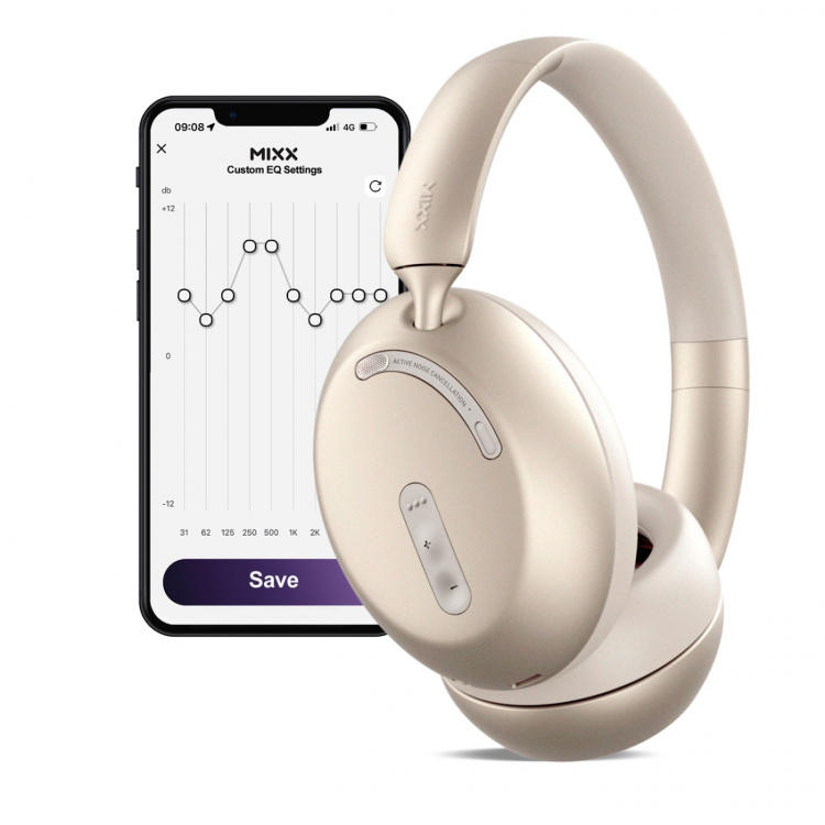 MIXX Hodetelefon StreamQ D3 ANC Over-Ear Trådløs Sand MIXX Hodetelefon StreamQ D3 ANC Over-Ear Trådløs Sand