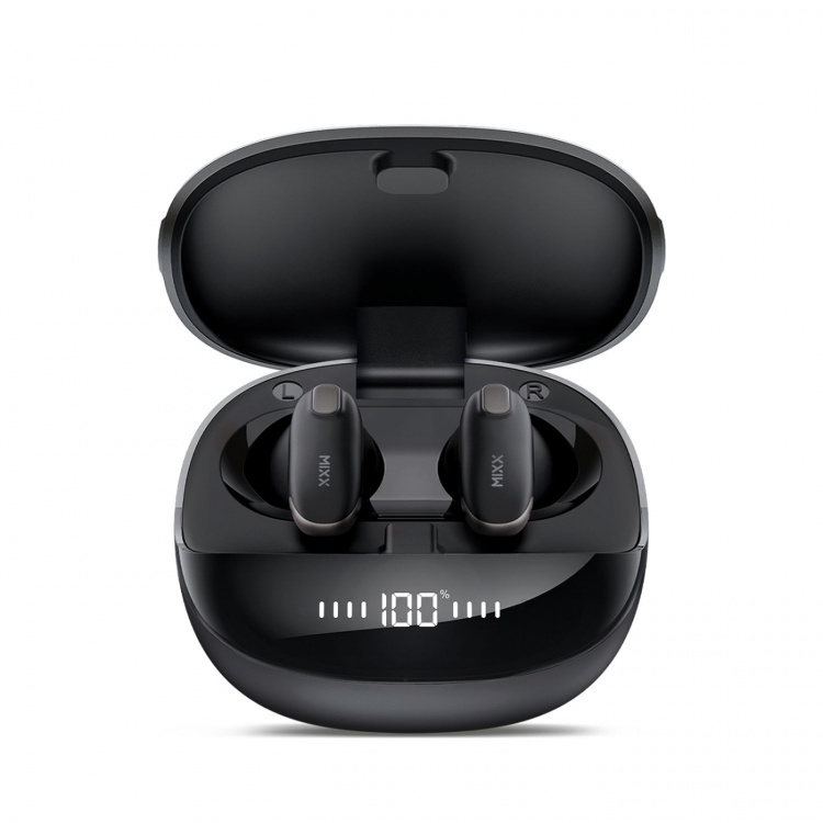 MIXX Hodetelefon Hybrid Charge 2 In-Ear Tws Qi Trådløs Svart