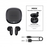 MIXX Hodetelefon Hybrid Charge 2 In-Ear Tws Qi Trådløs Svart