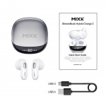 MIXX Hodetelefon Hybrid Charge 2 In-Ear Tws Qi Trådløs Hvit
