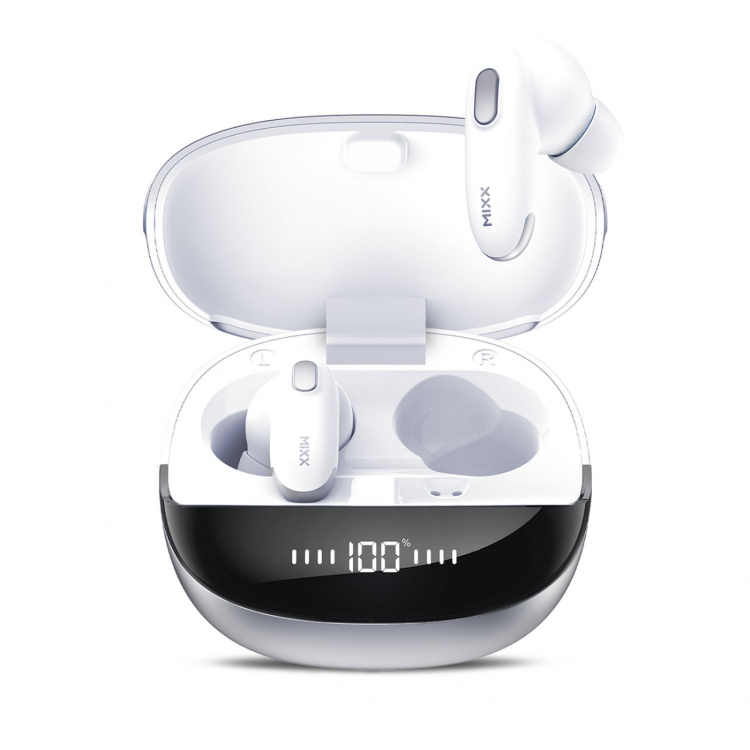 MIXX Hodetelefon Mini Charge 2 In-Ear Tws Qi Trådløs Hvit