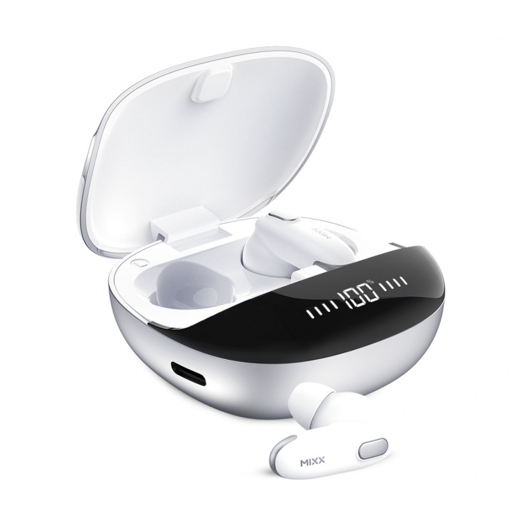 MIXX Hodetelefon Mini Charge 2 In-Ear Tws Qi Trådløs Hvit