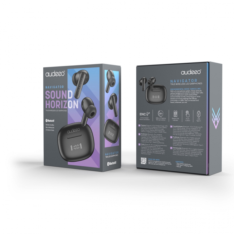 Audeeo Navigator True Wireless LED-øretelefoner