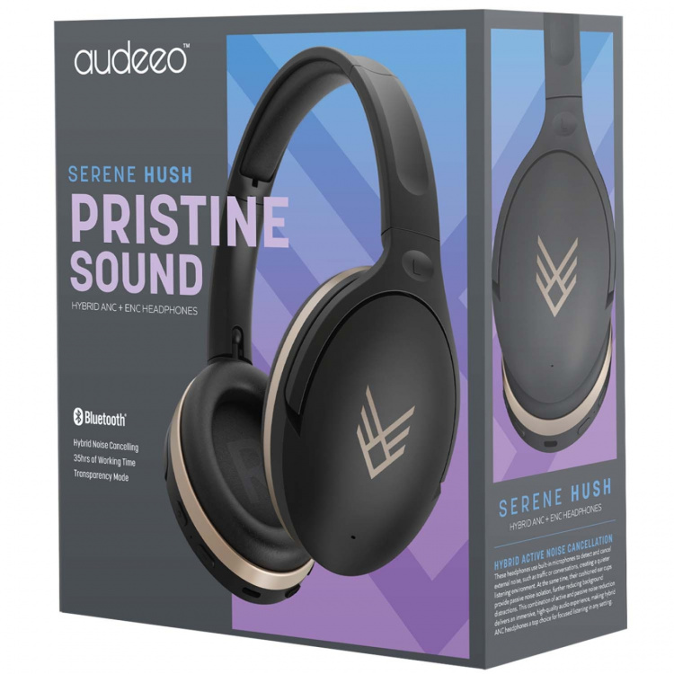 Audeeo Serenehush Hybrid ANC + ENC Headphones Black