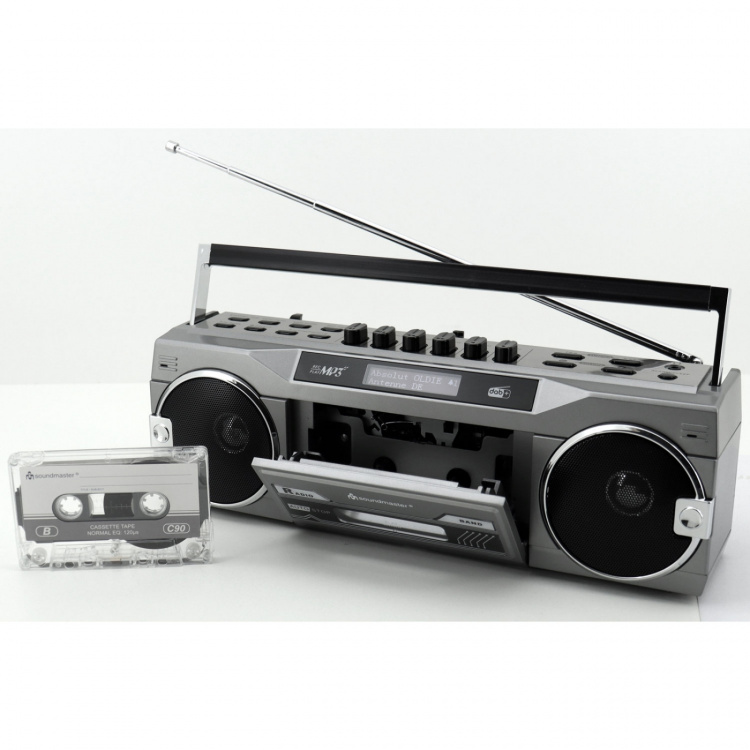 Soundmaster Kassettradio Stereo Bluetooth SRR80TI Sølv Soundmaster Kassettradio Stereo Bluetooth SRR80TI Sølv