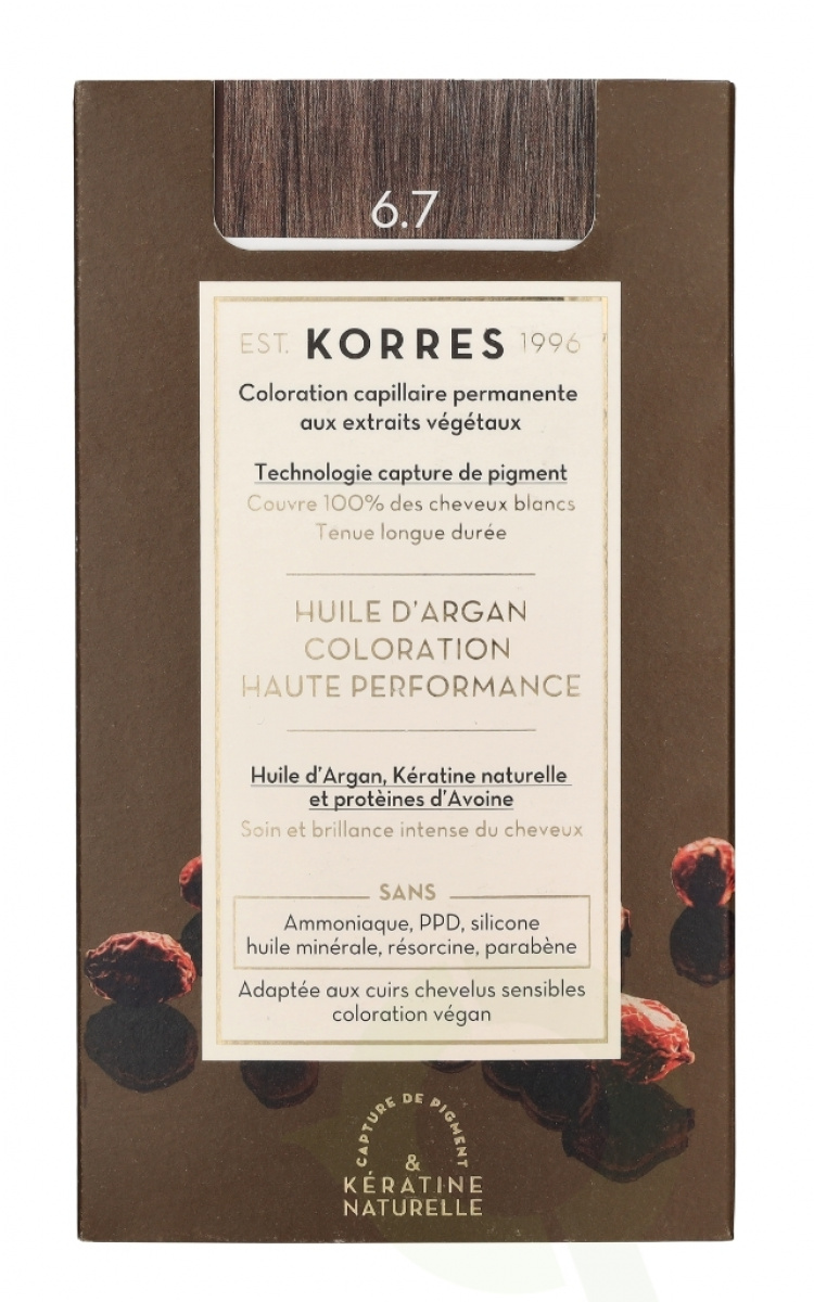 Korres Argan Oil Advanced Colorant 145 ml 6.7 Cocoa - Colorant 50ml/Emulsion 75ml/Conditioner 20ml