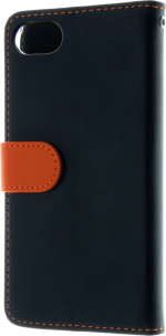 Insmat Exclusive Flip Case lommebokveske til iPhone 6 / 6s / 7 / 8 / SE, svart/oransje