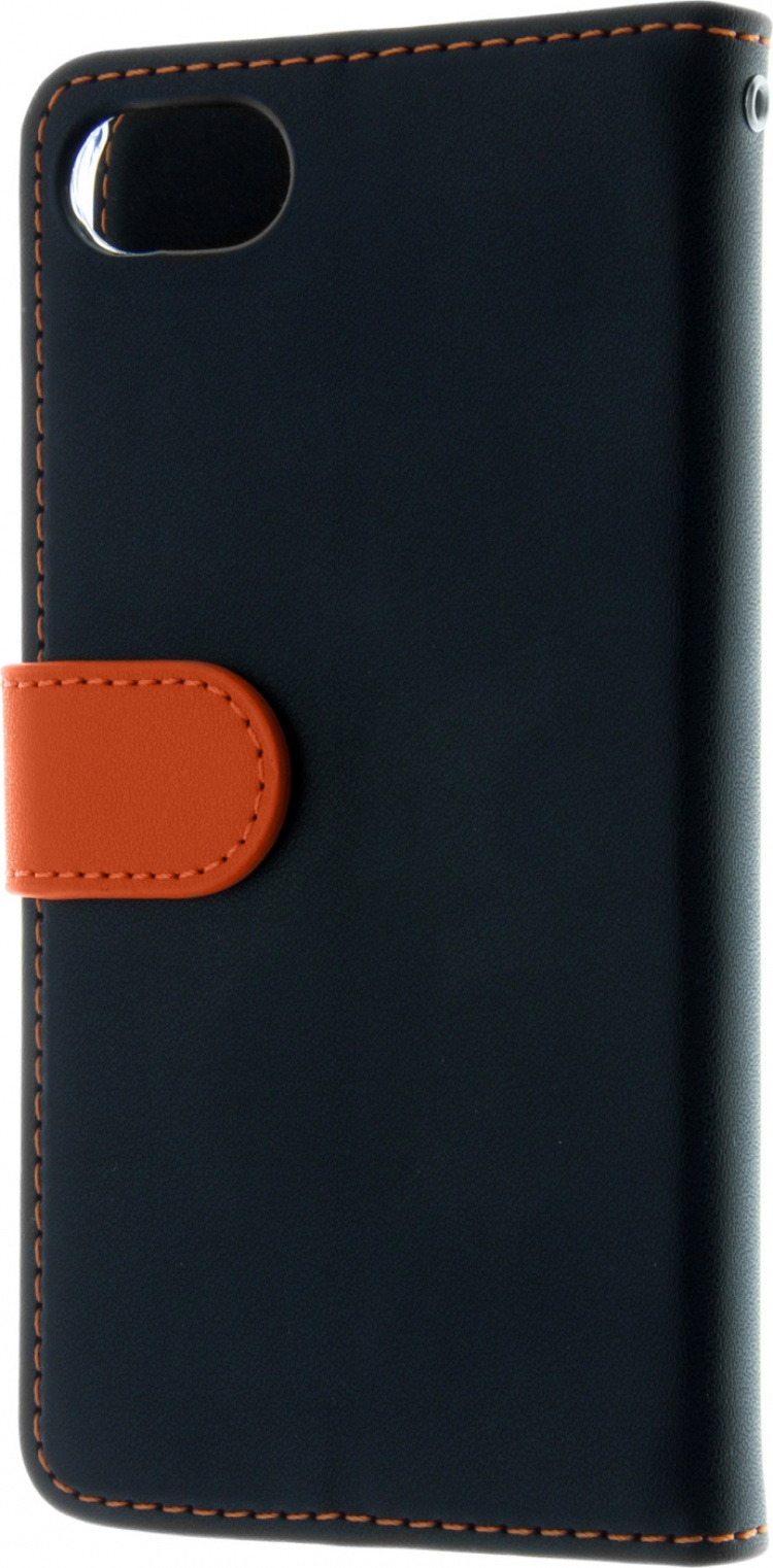 Insmat Exclusive Flip Case lommebokveske til iPhone 6 / 6s / 7 / 8 / SE, svart/oransje