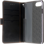 Insmat Exclusive Flip Case lommebokveske til iPhone 6 / 6s / 7 / 8 / SE, svart/oransje