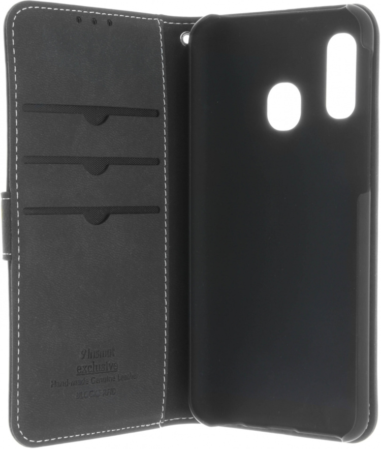 Insmat Eksklusivt Flip Case lommebokveske, Samsung Galaxy A40, svart