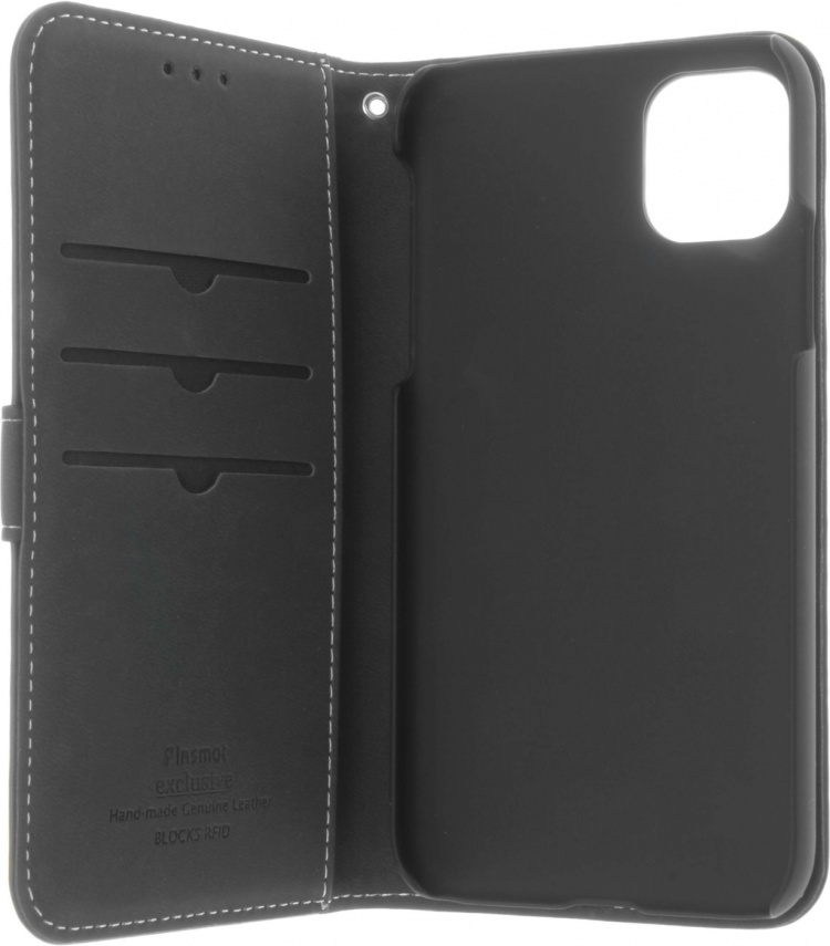 Insmat Exclusive Flip Case lommebokveske, iPhone 11, svart