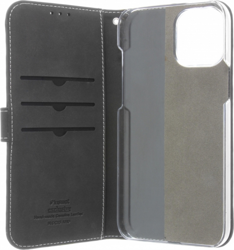 Insmat Exclusive Flip Case lommebokveske, iPhone 12 Pro Max, svart