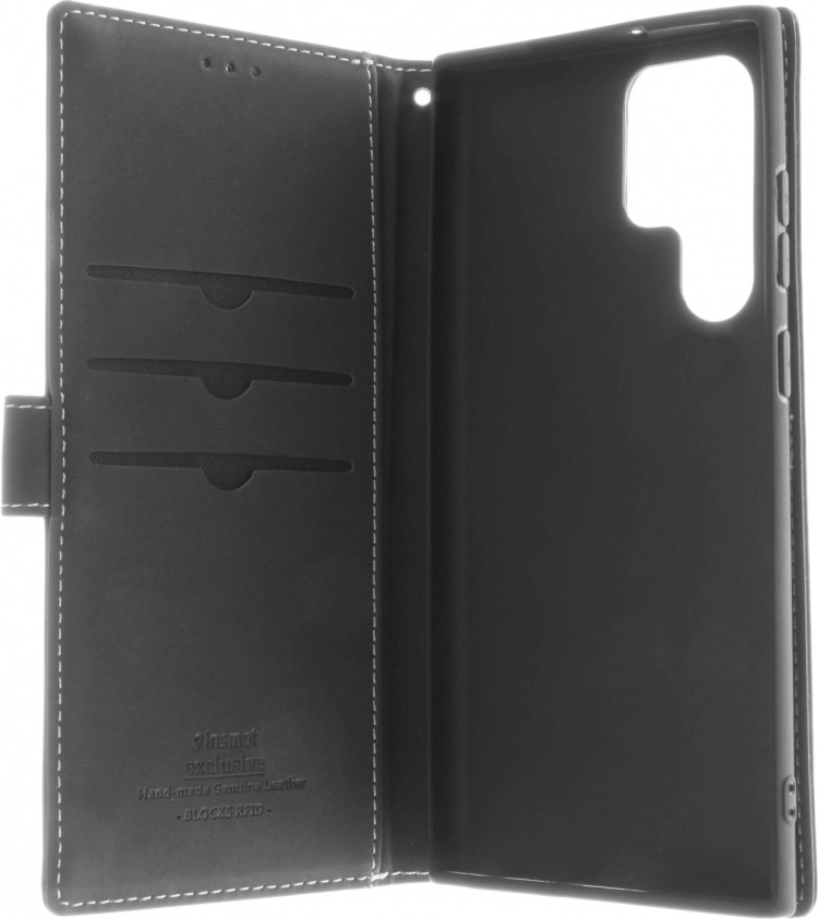 Insmat Eksklusivt Flip Case lommebokveske, Samsung Galaxy S22 Ultra 5G, svart