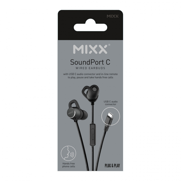 MIXX Hodetelefon Soundport USB-C In-Ear Kablede Svart