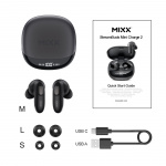 MIXX Hodetelefon Mini Charge 2 In-Ear Tws Qi Trådløs Svart